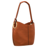 Back product shot of the Oroton Kali Small Hobo in Cognac and Pebble leather for Women