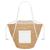 Oroton Jensen Tote in Nat/Paper White and Smooth Leather and Crocheted Straw for Women