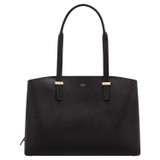 Front product shot of the Oroton Anika 13" Day Bag in Black and Pebble leather for Women