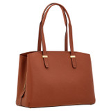 Back product shot of the Oroton Anika 13" Day Bag in Cognac and Pebble leather for Women