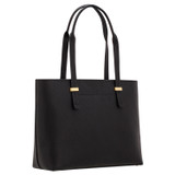 Back product shot of the Oroton Anika 13" Tote & Cover in Black and Pebble leather for Women
