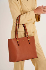 Oroton Anika 13" Tote & Cover in Cognac and Pebble leather for Women