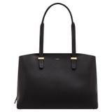 Front product shot of the Oroton Anika 15" Day Bag in Black and Pebble leather for Women