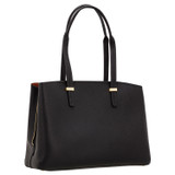 Back product shot of the Oroton Anika 15" Day Bag in Black and Pebble leather for Women