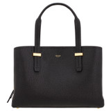Front product shot of the Oroton Anika Small Day Bag in Black and Pebble leather for Women