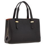 Back product shot of the Oroton Anika Small Day Bag in Black and Pebble leather for Women