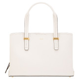 Front product shot of the Oroton Anika Small Day Bag in Cream and Pebble leather for Women