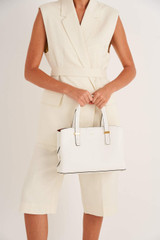 Oroton Anika Small Day Bag in Cream and Pebble leather for Women