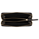 Internal product shot of the Oroton Anika Medium Zip Wallet in Black and Pebble leather for Women