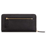 Back product shot of the Oroton Anika Medium Zip Wallet in Black and Pebble leather for Women
