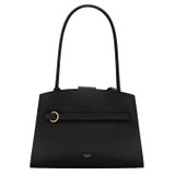 Oroton Audrey Small Three Pocket Day Bag in Black and Saffiano and Smooth Leather for Women
