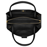 Internal product shot of the Oroton Audrey Three Pocket Day Bag in Black and Saffiano and Smooth Leather for Women