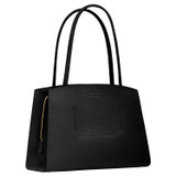 Back product shot of the Oroton Audrey Three Pocket Day Bag in Black and Saffiano and Smooth Leather for Women