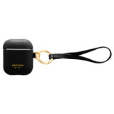 Oroton Imogen Airpod Wristlet in Black and Smooth Leather for Women