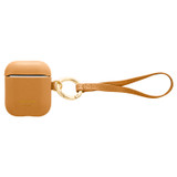 Front product shot of the Oroton Imogen Airpod Wristlet in Dark Pumpkin and Smooth Leather for Women
