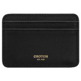 Front product shot of the Oroton Imogen Card Holder in Black and Smooth Leather for Women