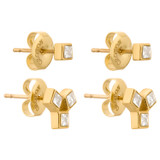 Oroton Everly Stud Set in Gold/Clear and 925 Sterling Silver Base With 18CT Gold Plating for Women
