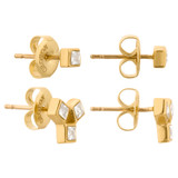 Oroton Everly Stud Set in Gold/Clear and 925 Sterling Silver Base With 18CT Gold Plating for Women