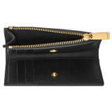 Internal product shot of the Oroton Imogen Mini 10 Credit Card Zip Wallet in Black and Smooth Leather for Women