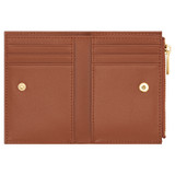 Internal product shot of the Oroton Imogen Mini 10 Credit Card Zip Wallet in Brandy and Smooth Leather for Women