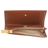 Internal product shot of the Oroton Imogen Mini 10 Credit Card Zip Wallet in Brandy and Smooth Leather for Women