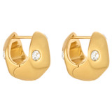 Oroton Arabella Mini Huggies in Worn Gold and Brass Base With 18CT Gold Plating for Women