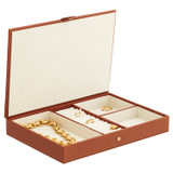Detail product shot of the Oroton Indi Large Jewellery Box in Brandy and Pebble Leather for Women