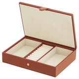 Oroton Indi Medium Jewellery Box in Brandy and Pebble Leather for Women