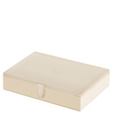 Internal product shot of the Oroton Indi Medium Jewellery Box in Ecru and Pebble Leather for Women
