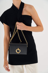 Oroton Alexa Wallet Clutch in Black and Brass for Women