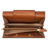 Internal product shot of the Oroton Alexa Wallet Clutch in Cognac and Brass for Women