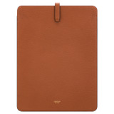 Front product shot of the Oroton Anika 13" Laptop Sleeve in Cognac and Pebble leather for Women