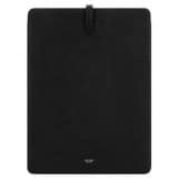 Front product shot of the Oroton Anika 15" Laptop Sleeve in Black and Pebble leather for Women