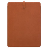 Back product shot of the Oroton Anika 15" Laptop Sleeve in Cognac and Pebble leather for Women