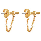 Front product shot of the Oroton Kallie Chain Studs in Gold and Brass Base With 18CT Gold Plating for Women
