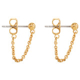 Front product shot of the Oroton Kallie Chain Studs in Gold and Brass Base With 18CT Gold Plating for Women