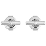 Front product shot of the Oroton Kallie Studs in Silver and Brass Base With Rhodium Plating for Women