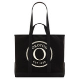 Front product shot of the Oroton Kane Large Shopper Tote in Black and Recycled Canvas for Women