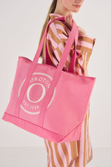 Oroton Kane Large Shopper Tote in Watermelon and Recycled Canvas for Women