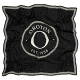 Front product shot of the Oroton Eve Scarf in Black/Cream and 59% Linen, 41% Cotton for Women