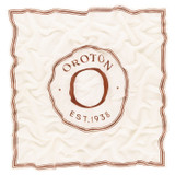 Front product shot of the Oroton Eve Scarf in Cream/Cognac and 59% Linen, 41% Cotton for Women