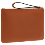 Back product shot of the Oroton Eve Medium Pouch in Cognac and Pebble leather for Women
