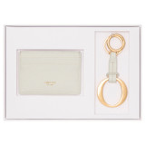 Oroton Eve Credit Card Sleeve And O Keyring Set in Cream and Pebble leather for Women