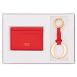 Front product shot of the Oroton Eve Credit Card Sleeve And O Keyring Set in Apple and Pebble leather for Women