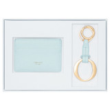 Oroton Eve Credit Card Sleeve And O Keyring Set in Duck Egg and Pebble leather for Women
