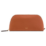 Front product shot of the Oroton Eve Large Beauty Case in Cognac and Pebble leather for Women