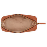 Internal product shot of the Oroton Eve Large Beauty Case in Cognac and Pebble leather for Women