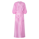 Front product shot of the Oroton Column Shirt Dress in Bright Foxglove and 100% Silk for Women