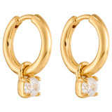 Front product shot of the Oroton Keely Hoops in Gold/Clear and  for Women