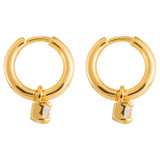 Front product shot of the Oroton Keely Hoops in Gold/Clear and  for Women